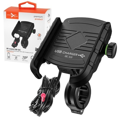 SOPORTE PARA MOTOCICLETA AL TELÉFONO - TRAGALUZ DISPOSITIVO DE CARGA USB QC3.0 AL MOTOCICLETA  