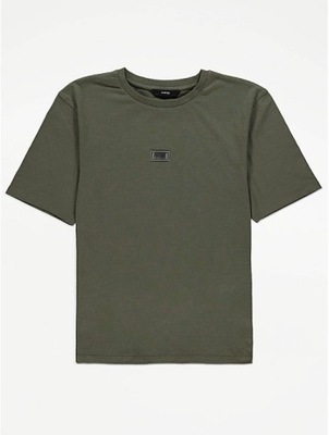 GEORGE t-shirt khaki z naszywką future 128-134