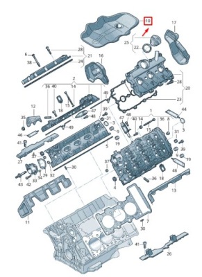 Audi q7 4m center двигатель цилиндр head sound абсорбер 06e103977d original фото №1
