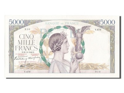Banknot, Francja, 5000 Francs, Victoire, 1940, 194