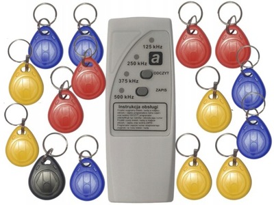 PROGRAMATOR RFID CZYTNIK DUPLIKATOR KOPIARKA KLONER + 15 BRELOKÓW