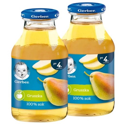 Nestlé Gerber 100% sok gruszka po 4 miesiącu 200 ml