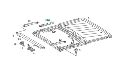 ELEMENTO-GUÍA TECHO SOLAR MERCEDES-BENZ G-KLASA W463 (01)  