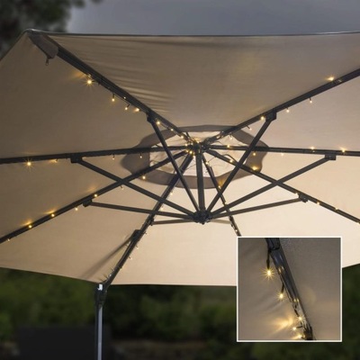 SZNUR LAMPEK SOLARNYCH LED POD PARASOL OGRODOWY 130CM