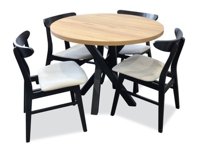 Stół okrągły 100x140 rozkładany i 4 wygodne krzesła