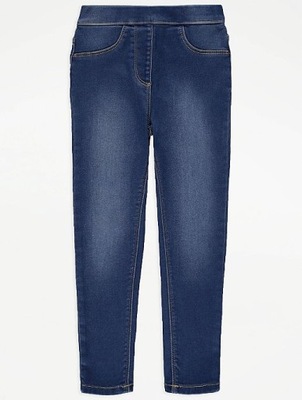 GEORGE spodnie jegginsy skinny jeansowe 116-122