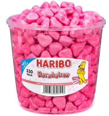 Haribo pianki serca o smaku wiśniowym 330 sztuk 1