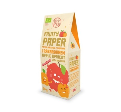 BIO PAPIER OWOCOWY JABŁKO MORELE RABARBAR RAW 25g