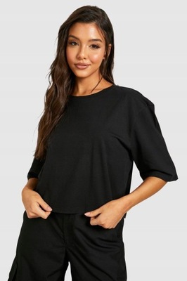 BOOHOO KRÓTKI T-SHIRT GŁADKI OVERSIZE XS