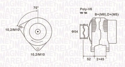 ALTERNADOR 12V CITROEN BERLINGO/C5/FIAT ALTERNADOR MAGNETI MARELLI  