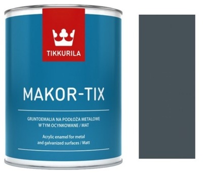 TIKKURILA MAKOR-TIX EMALIA NA DACH OCYNK GRAFITOWY 10L