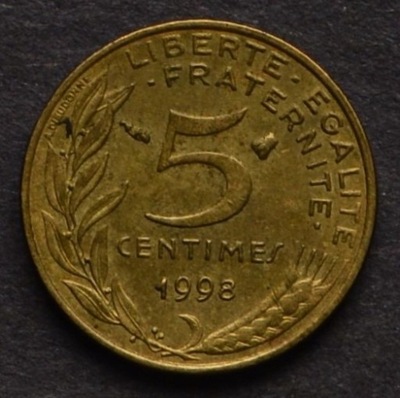 Francja - 5 centimes 1998