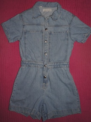 ZARA GRUBSZY JEANSOWY KOMBINEZON SZORTY 8L; 128cm