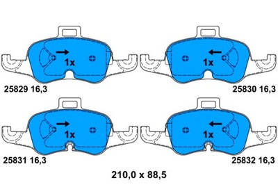 ATE PADS BRAKE FRONT AUDI TT 1.8-2.5 07.14-  