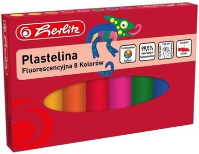 Plastelina fluorescencyjna 8 kolorów Herlitz