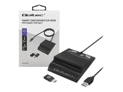 QOLTEC 50636 INTELLIGENT SMART ID ЧИП CARD READER SCR0636 USB TYPE C фото