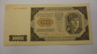 Banknot 500 złotych 1948 seria AI stan 1-