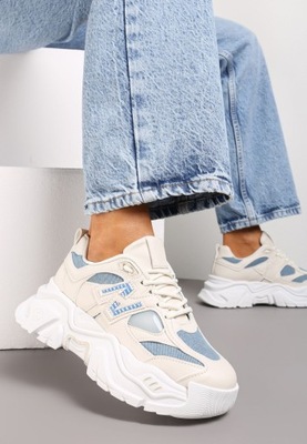 Renee Beżowo-Niebieskie Sneakersy damskie 38