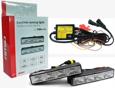 ŚWIATŁA do jazdy dziennej LED dzienne drl NSSC 540 PRO 12V 24V +GR