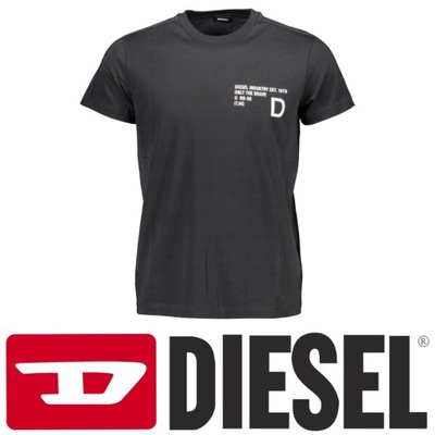 Diesel T-shirt Męski Czarny Slim fit r. L