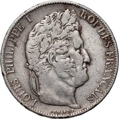 Francja, Ludwik Filip I, 5 franków 1845 W