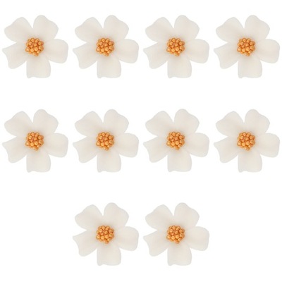 Kwiatki cukrowe niezapominajki białe 10 sztuk