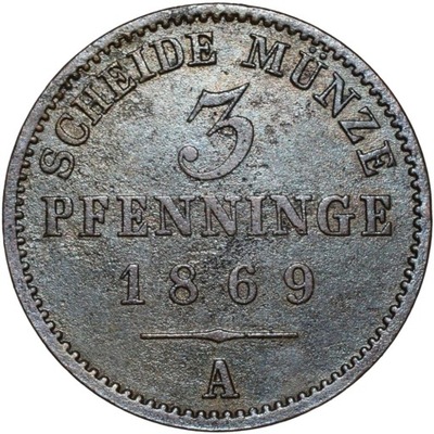 Prusy 3 pfenninge 1869 A