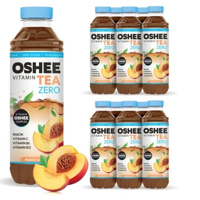 12x OSHEE ZERO Vitamin Tea brzoskwinia 555 ml