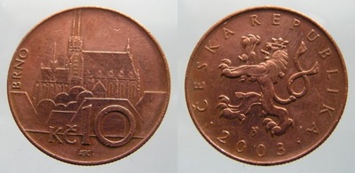 B184.CZECHY, 10 KORON, 2003 ST.2+