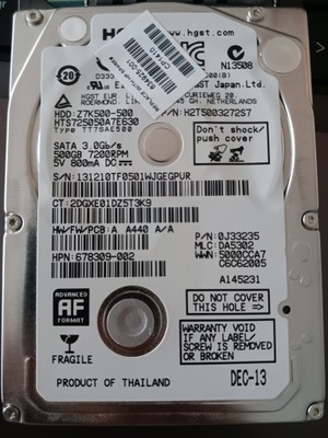 Dysk twardy HGST HTS725050A7E630 500GB SATA III 2,5"