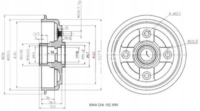 Тормозные барабаны ham. 2szt hyundai t. atos maxgear фото №1