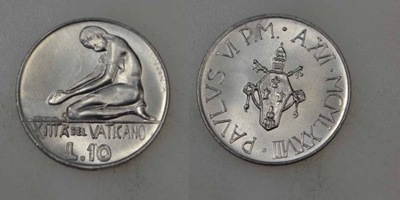 Watykan - 10 Lira 1977 rok