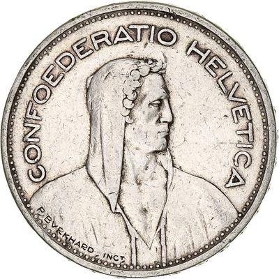 Moneta, Szwajcaria, 5 Francs, 1931, Bern, EF(40-45