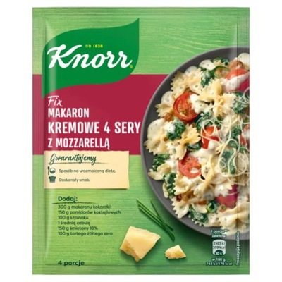 Knorr Fix Makaron kremowe 4 sery z mozarellą 45 g