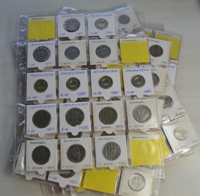 Norwegia - miks - zestaw 100 monet - każda moneta inna