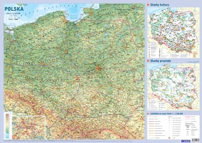 Mapa w tubie: Polska - Fizyczna - Na Ścianę