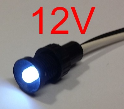 Kontrolka LED migająca biała 12V DC