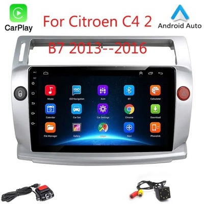 NAVEGACIÓN GPS ANDROID 12 RADIO DE AUTOMÓVIL PARA CITROEN C4 2 B7 2013 2014 2015 2016  