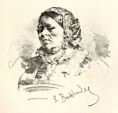 Szymon Buchbinder: Głowa kobiety, litografia 1881