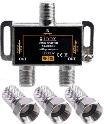 Rozdzielacz SPLITTER antenowy na 2 TV Rozgałęźnik