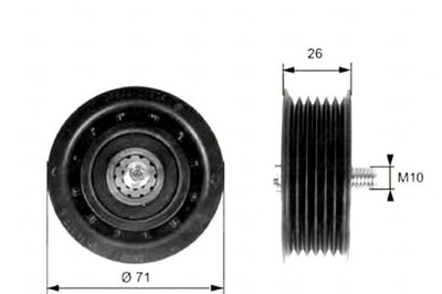 Gates t36261 ролик направляющая / направляющая, ремень клиновой зубчатый фото №1