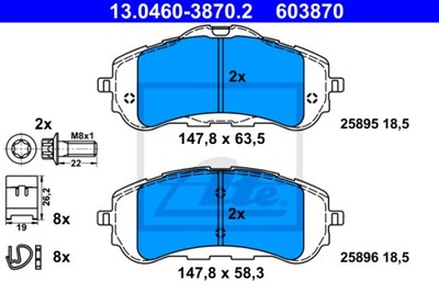 КОЛОДКИ ТОРМОЗНЫЕ - КОМПЛЕКТ 13.0460-3870.2