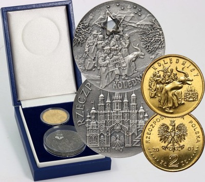 III RP, zestaw 2 złote i 20 złotych 2001, Kolędnicy