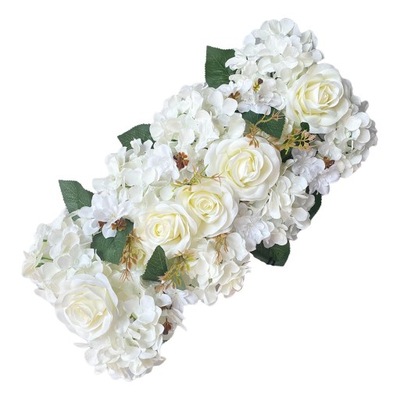 Realistyczne kwiaty panele girlanda kompozycja kwiatowa łuk ślubny biały