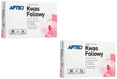 Kwas Foliowy Acidum Folicum 0,4mg Apteo 30 Tabletek