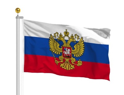 Flaga Rosja z godłem 150x90 cm Flagi Rosji Rosyjska Russia Herb