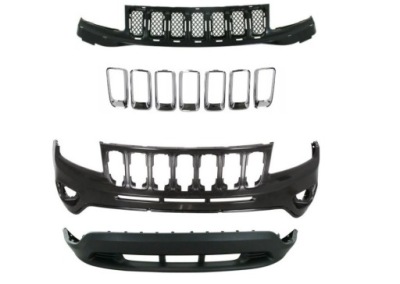 Jeep compass pk 11- бампер + решётка радиатора хром +спойлер фото №1