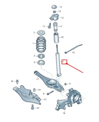 Skoda octavia 5e mk3 задній gas shock абсорбер 5q0513029mm фото №1