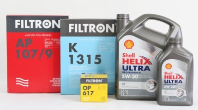 Набор фильтров + масло shell hyundai santa fe ii фото №1