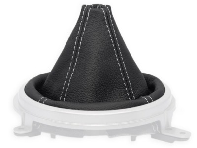 Mazda rx-8 2003-2012 чохол перемикання передач czarna шкіра білий нитки фото №1